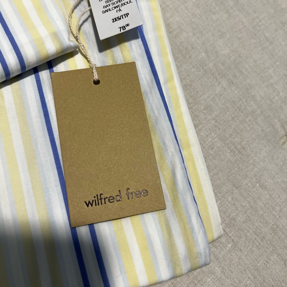NWT Aritzia Wilfred Free Striped Set in Yellow and Blue XXS - Picture 4 of 4